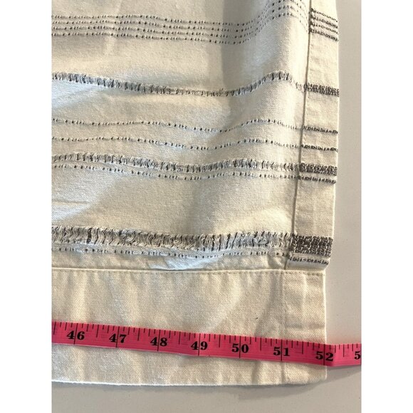 Hearth And Home Magnolia Drapes Curtain set 2 soft white / blue gray ticking 85" - Picture 6 of 9